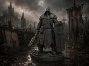 Caped soldier with Mace and shield Trench Crusade