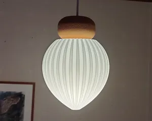 Ribbed Drop Pendant Lamp Shade with round base