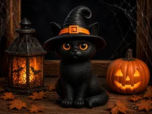Witchy Black Cat – Halloween Edition