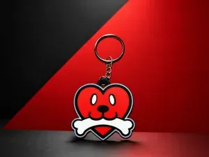 adorable Heart Dog Keychain