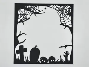 Halloween Graveyard Frame Stencil