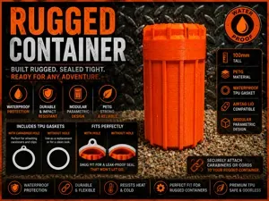100mm Rugged Container w/ Lid & Gasket