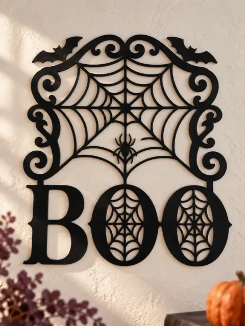BOO Spiderweb Sign – Gothic Halloween Decor — Image 3 of 4