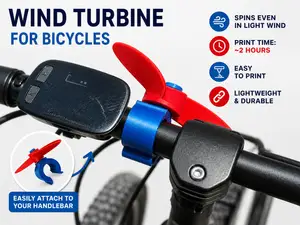 Handlebar Wind Turbine – Fun Spinning - Easy Print