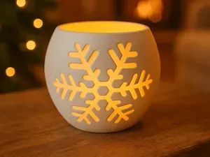 Teelicht mit Winterdekor