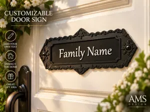 Customizable Victorian Door Name Sign