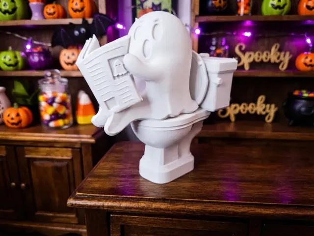 Ghost Reading Some Newspaper Halloween Decoration