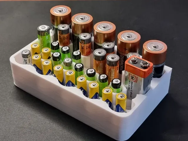 Skadis AA/AAA/Typ C/9V Battery Holder / Organizer