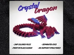 Crystal Dragon - Articulated - Print in Place
