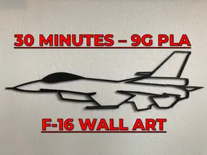 F-16 WALL/DESK ART- QUICK PRINT! - 30 mins/9G PLA!