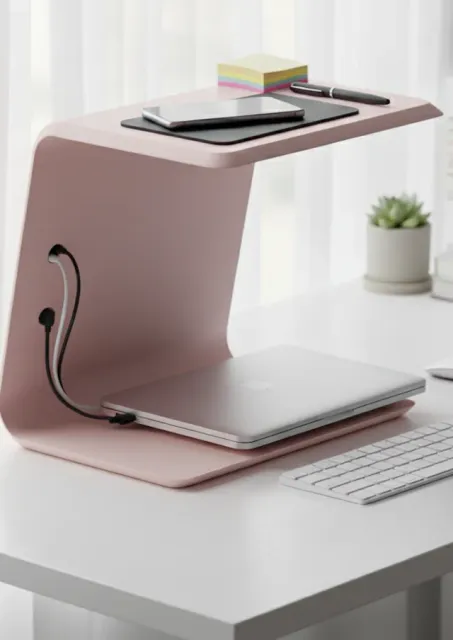 Minimalist C-Stand Laptop Dock & Desk Space Saver — Image 2 of 5