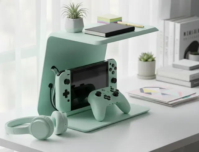 Minimalist C-Stand Laptop Dock & Desk Space Saver — Image 5 of 5