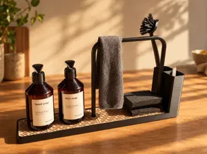 Linea Sink Organizer | Soap, Sponge, Brush, Towel