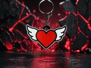 winged heart keychain