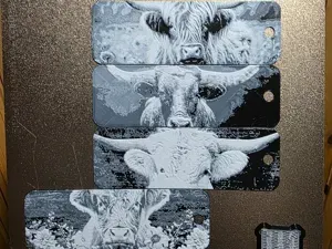 Cow Stares Hueforge Bookmark Set of 4 Black/White