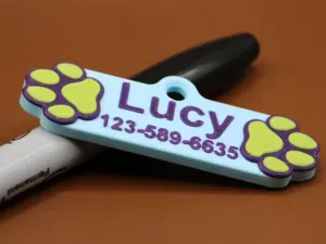 Dog Tag with Customizable Name and Number