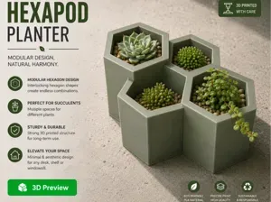 Hexapod Planter – Modular Succulent Pot