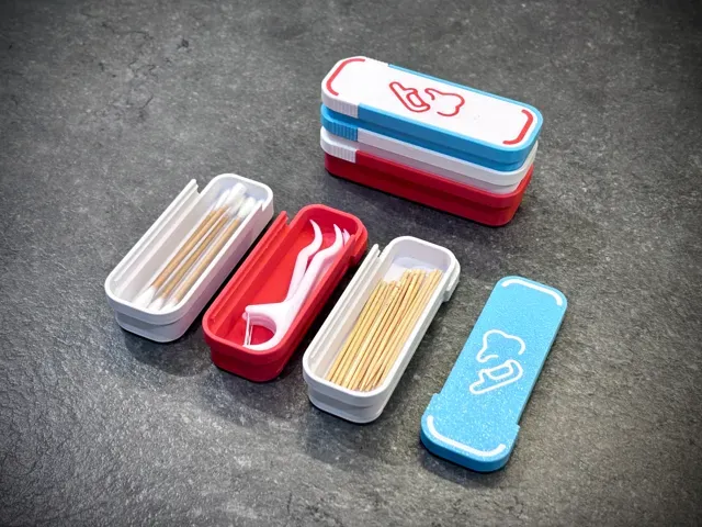 Pocket Travel Floss Toothpick & Swab stackable box