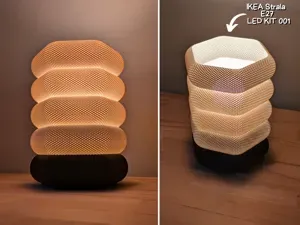Sechseckige Retro Lampe mit Korbstruktur