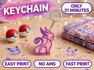 Espeon Pokémon Keychain – 21 Min Print | No AMS