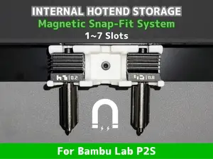P2S Hotend Holder / Nozzle - Magnetic (1-7 Slots)