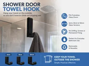 Shower Towel Hook for Frameless Glass Shower Doors