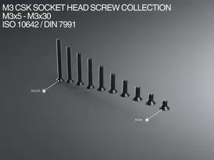 M3 CSK Socket Head Screw Collection M3x6-M3x30 