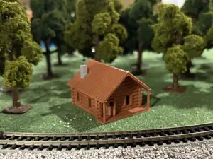 N/HO Scale Log Cabin