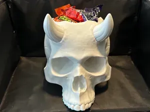 Large Demon Skull Halloween Candy Bowl