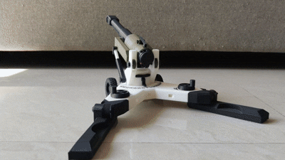 Mechanical Artillery Cannon gun moving turret