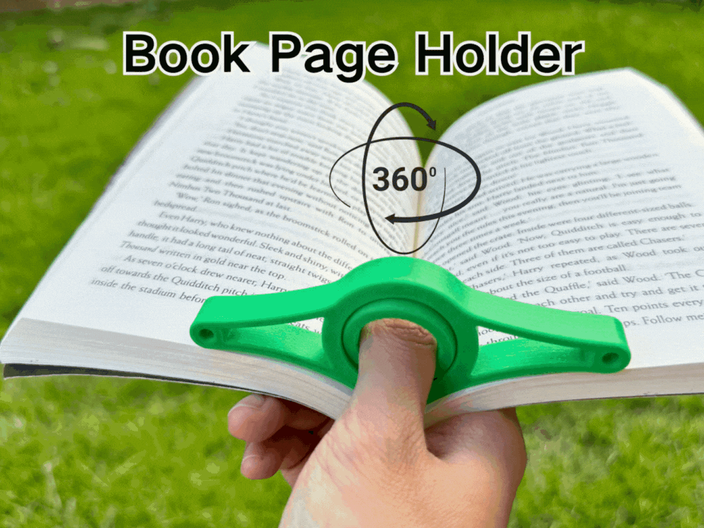 Book Page Holder – 360° Rotating Thumb Grip