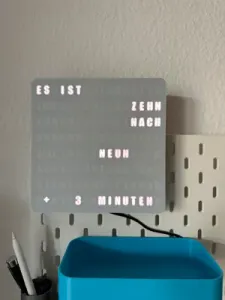 Wordclock Wortuhr Skadis german, RGB 16x16, ESP32