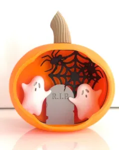 Halloween Pumpkin Shadow Box Decor - No AMS Needed