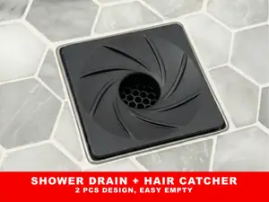 Square shower drain hair catcher