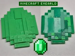 Minecraft Emerald (2D & 3D Gem Version)