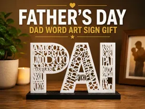 Father's Day DAD Word Art Sign Gift