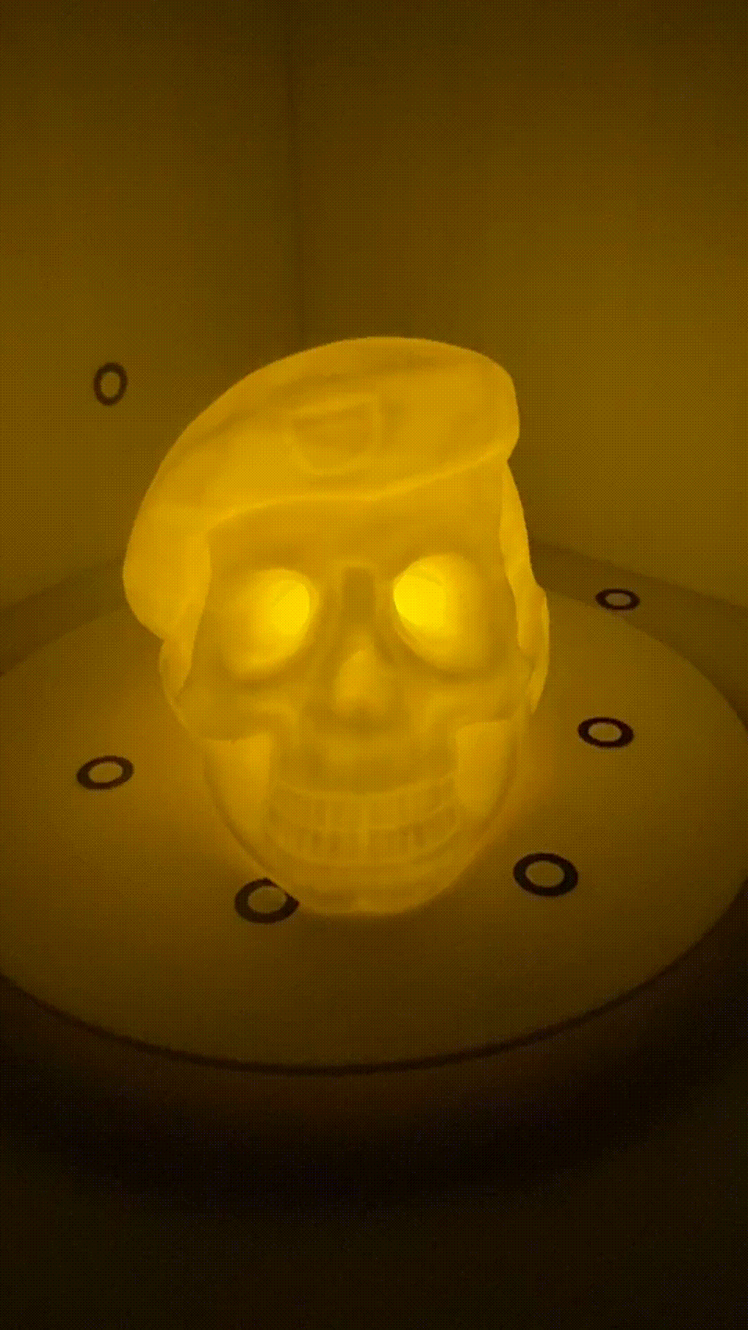 Glowing Soldier Skull with Beret 