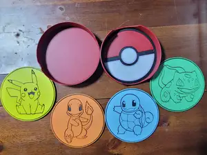 Pokémon Coaster Set with Poké Ball Holder