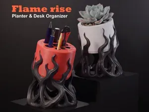 Flame Rise | 2-in-1 Planter & Desk Organizer