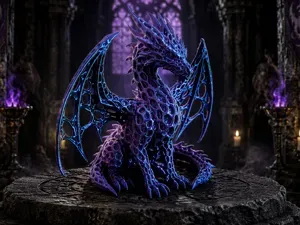 Mystic Dragon Voronoi style sculpture figure