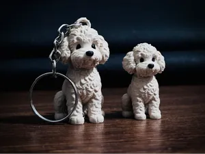Miniature Poodle: Figurine & Keychain