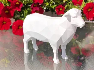 Geometric Low Poly Sheep Figurine