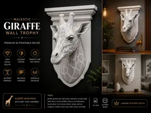 Majestic Giraffe Wall Trophy – Luxury Sculptural