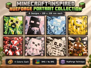 Voxel Portraits – HueForge Inspired by Minecraft
