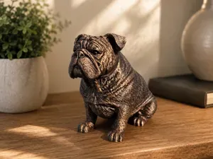 English Bulldog Sitting Dog Figurine