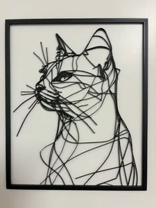 Cat lineart frame decoration