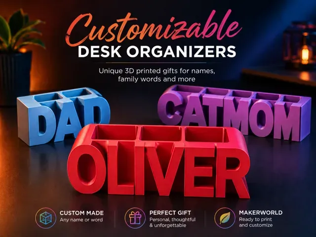 Custom Name Desk Organizer – The Perfect 3D Gift