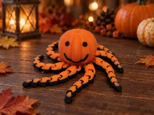 Pumpkin Octopus Flexi Halloween Friend Freetosell