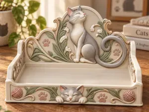 Vassoio Portaoggetti con Gatti
