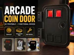 Arcade Cabinet Coin Door (Aesthetic & Functional)